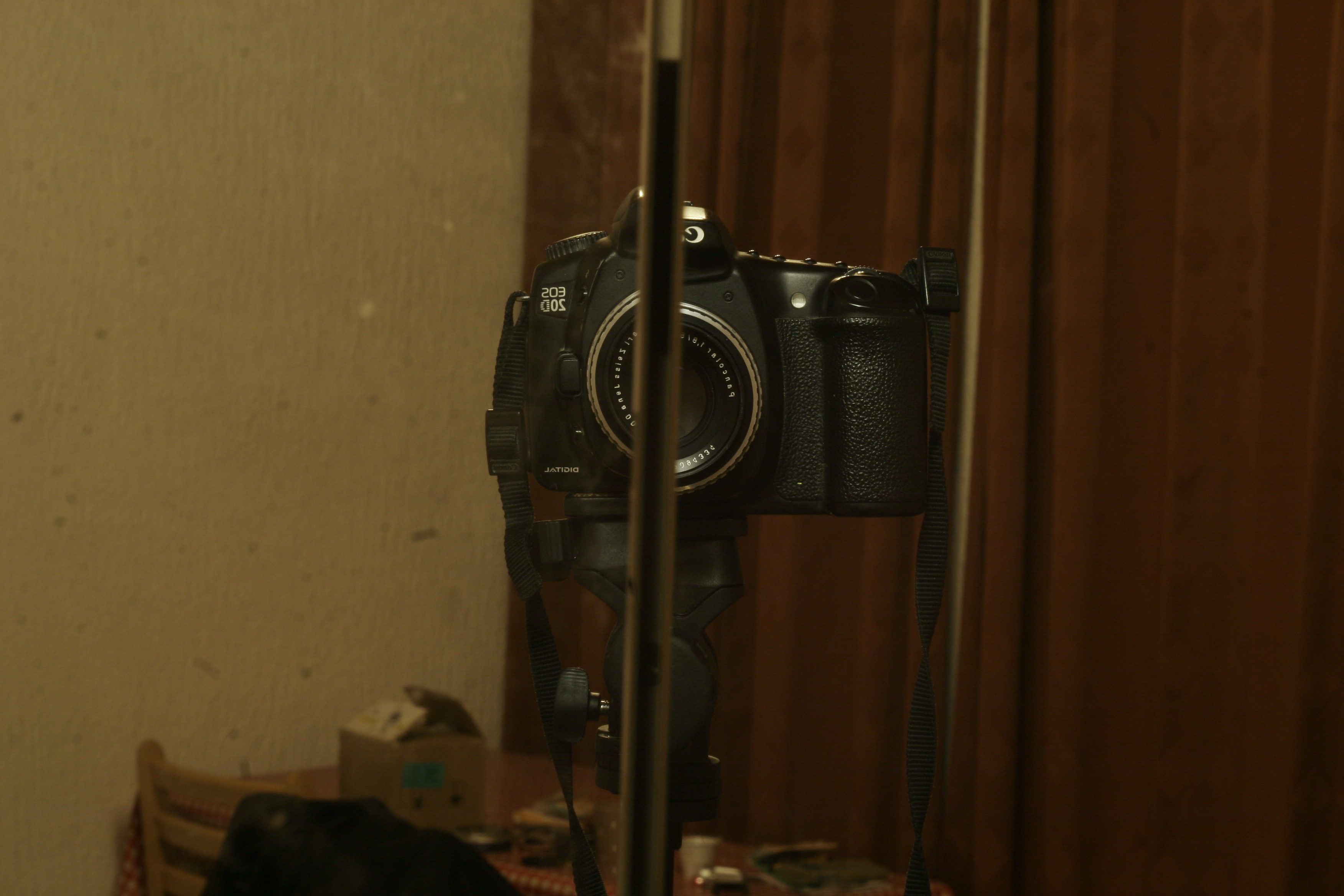 My old camera in a mirror, taking a self portrait