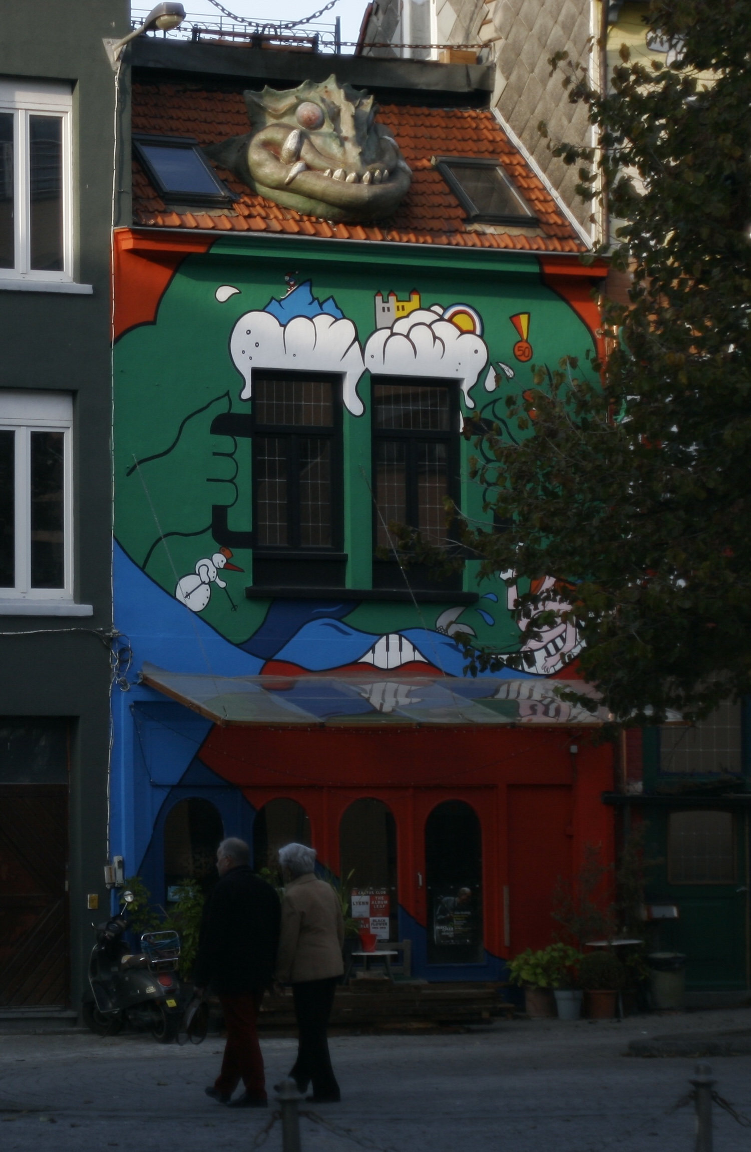 a colorfoul building